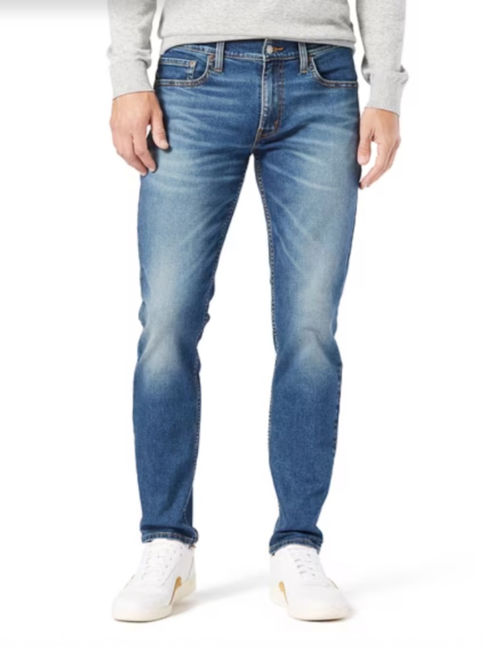 Levi's Men's Slim Straight Jeans in Mid Blue Fade